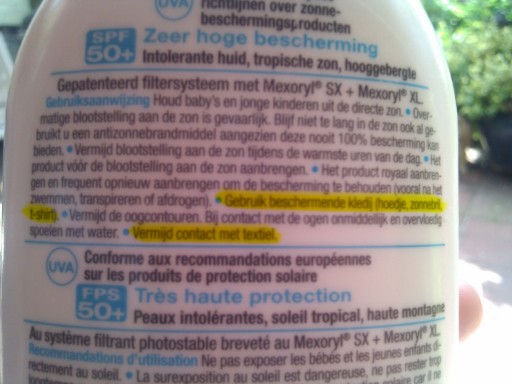 fles zonnebrandcreme